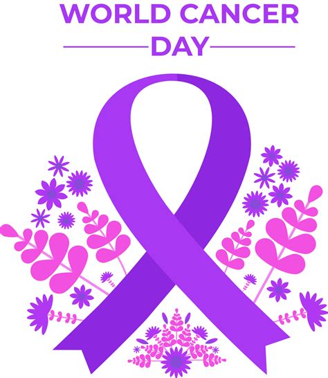 World Cancer Day Purple Ribbon Png