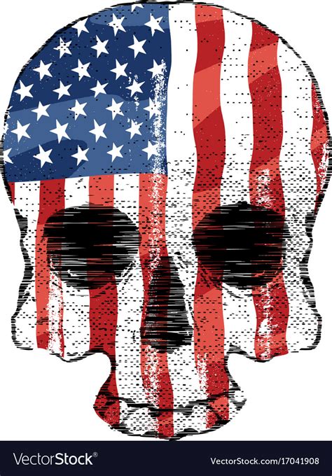 American Flag Skull Royalty Free Vector Image Vectorstock