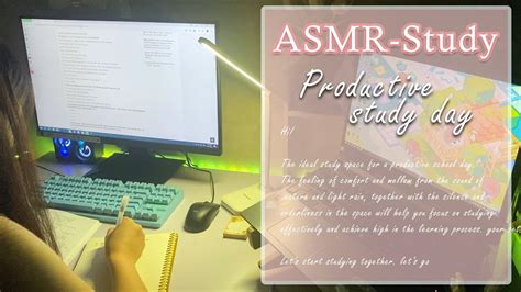 Asmr Productive Study Day Hour Study With Me With Gentle Rain