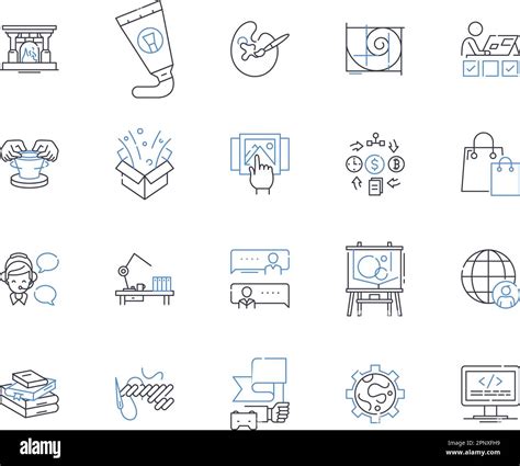 Individual Business Line Icons Collection Entrepreneur Self Starter