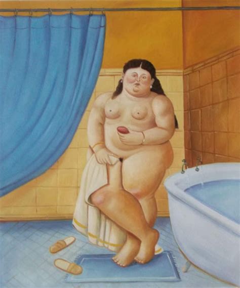 Quadro Il Bagno IV Di Botero Falso D Autore 60x50cm Personaggi E Scene