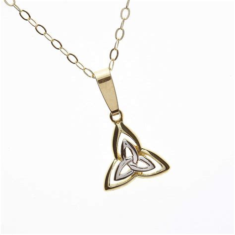 10Ct Gold Rhodium Trinity Knot Pendant