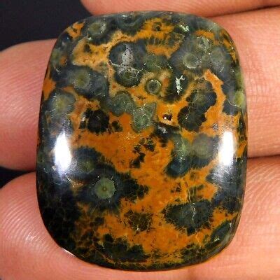 Cts Natural Amazing Orbicular Ocean Jasper Cushion Cabochon Loose