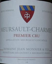 Domaine Jean Monnier Fils Meursault Er Cru Charmes France