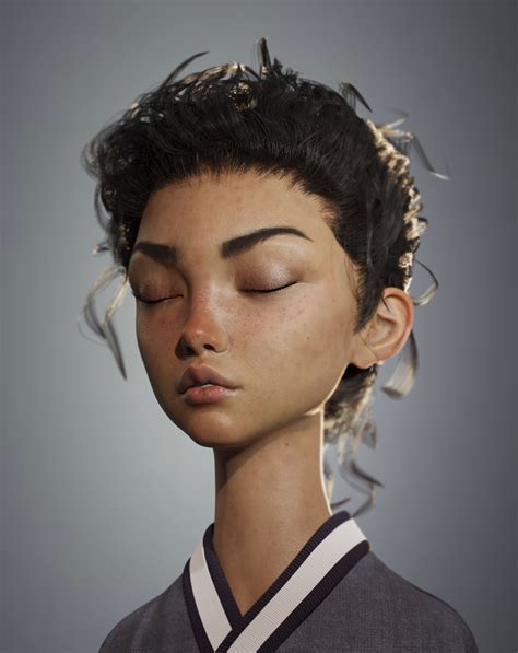 ArtStation - Blender - Semi-realistic potrait - 3D model (*blend format ...