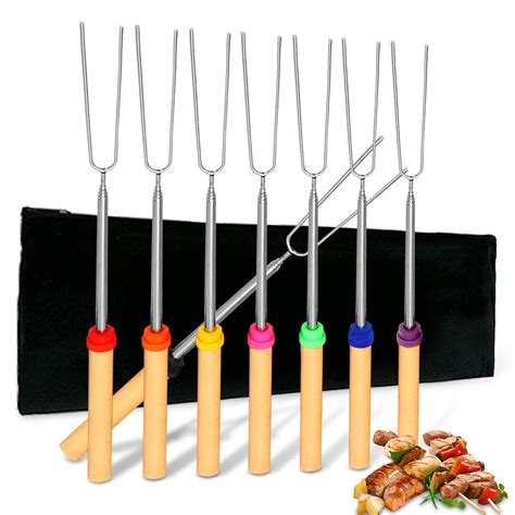 8 Pack Marshmallow Roasting Sticks Amerteer Roasting Sticks With