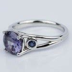 Custom Alexandrite and Sapphire Gemstone Engagement Ring