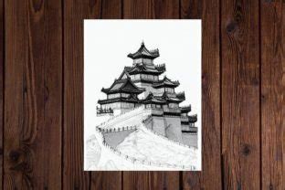 Chinese Castles Coloring Pages Graphic by Bonobo Digital · Creative Fabrica