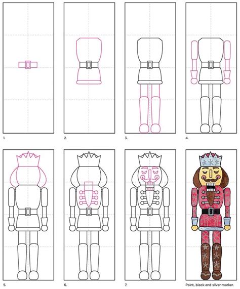 Simple The right way to Draw a Nutcracker Tutorial Video and Coloring ...