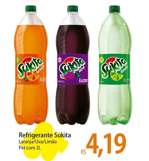 Refrigerante Sukita Laranja Uva Limão Pet 2L oferta na Atacadão