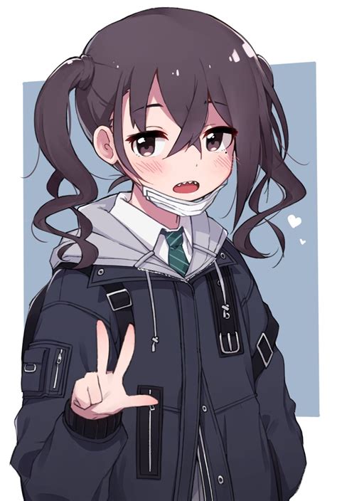 Safebooru 1girl Backpack Bag Bangs Black Hair Black Jacket Blush