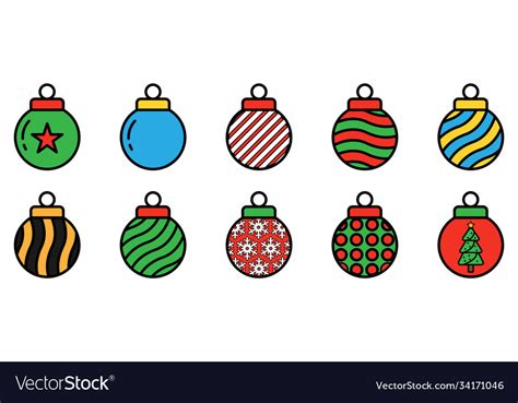 Christmas Balls Set Xmas Bubble Ornament Vector Image