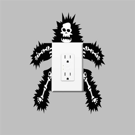 Funny Outlet Or Light Switch Wall Decal Sticker Electrocuted Guy