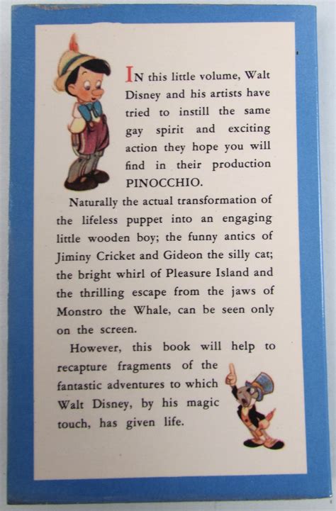 Walt Disney Tells The Story Of Pinocchio By Disney Walt Fine Soft