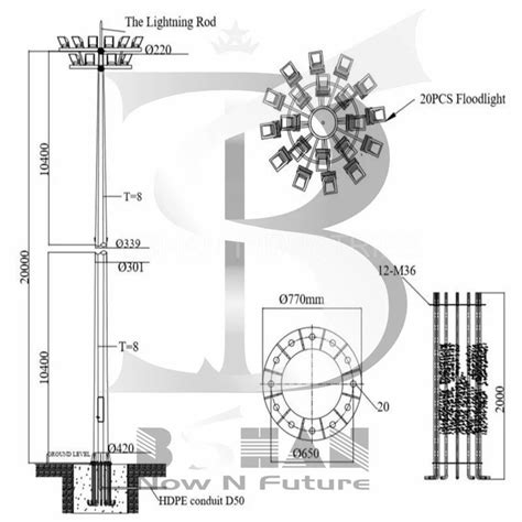 Mild Steel Meter Polygonal High Mast Pole For Outdoor At Rs