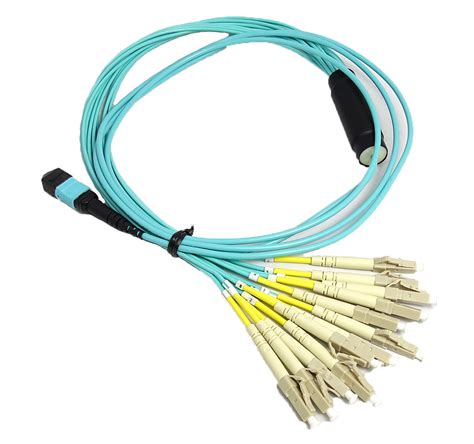 Om4 40gb Multimode 50 125 12 Strand Fiber Optic Cable Mpo To