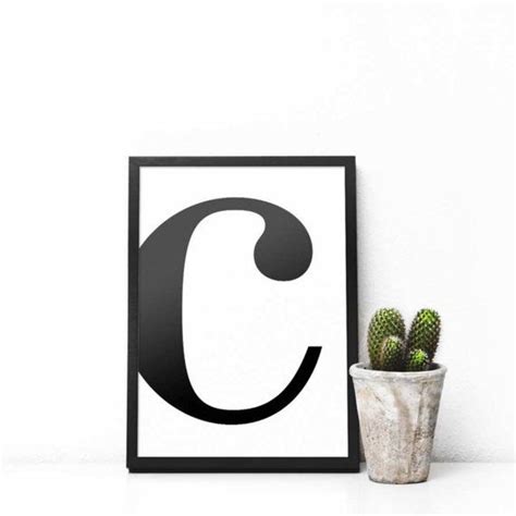 C Initial Wall Letter Printable Art Letter Wall Art Art Printable Art