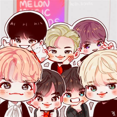 Imagem Embutida Bts Fanart Bts Chibi Fan Art