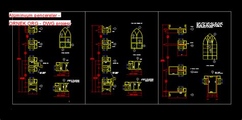 Proje Sitesi Alüminyum pencereler Autocad Projesi