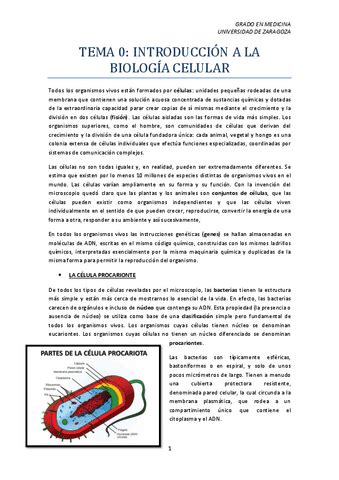 Tema Introduccion A La Biologia Celular Pdf