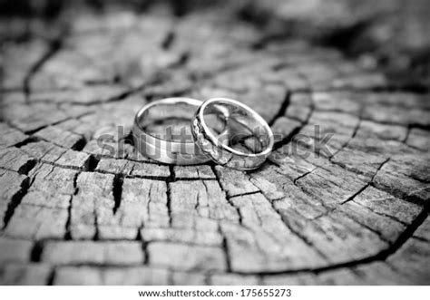 Silver Wedding Rings Black White Stock Photo Edit Now 175655273