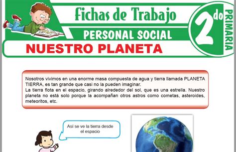 Nuestro Planeta Para Segundo De Primaria Fichas De Trabajo