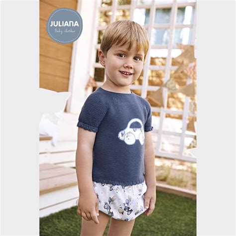 Conjunto bebé niño JULIANA jersey y braga coches Pequenuti