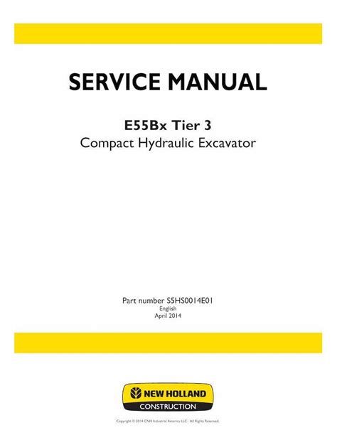 Manual De Servicio En Pdf De La Excavadora Compacta New Holland E55Bx