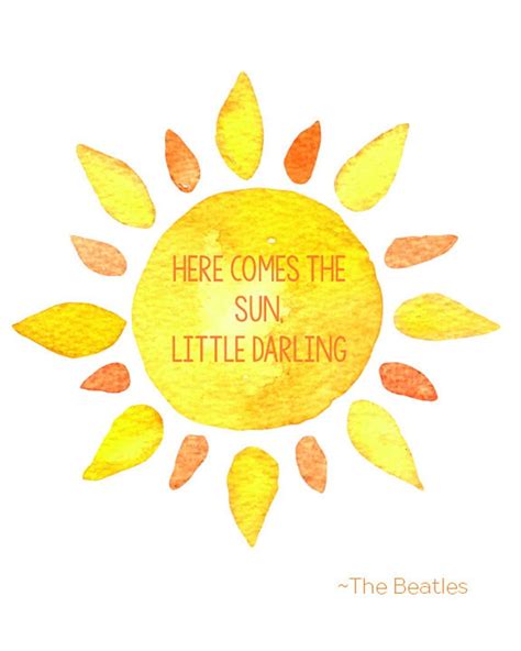 Here Comes The Sun Letras De The Beatles Sunshine Imprimible