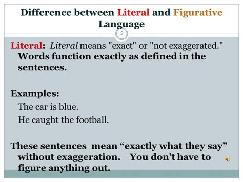 Literal Language Examples