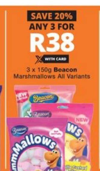 3x150g Beacon Marshmallows All Variants Offer At Checkers