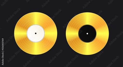 Vector Golden Music Label Isolated On Background Gold Record Award