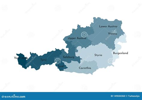 Vector Isolated Illustration Of Simplified Administrative Map Of