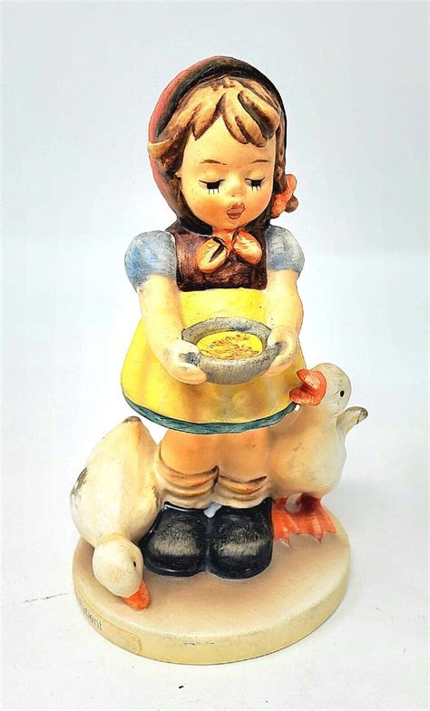 Vintage Hummel Goebel Be Patient Girl With Geese Figurine