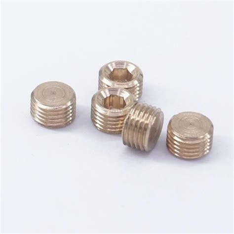 1 4 BSP Male Thread Brass Pipe Countersunk Plug Internal Hex Head