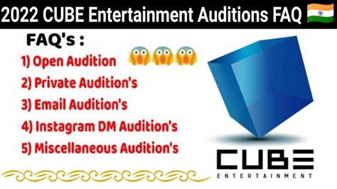 CUBE Entertainment Auditions FAQ All K Pop Audition FAQ S YouTube