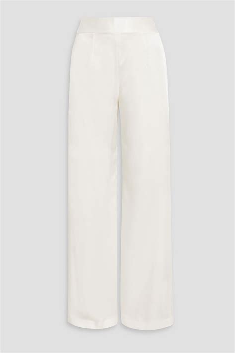 GALVAN LONDON Lido Satin Crepe Wide Leg Pants THE OUTNET