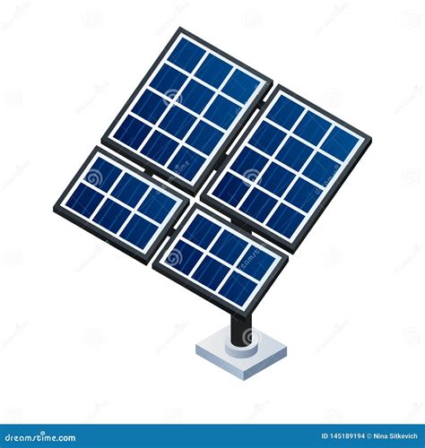 Solar Panel Icon Isometric Style Stock Vector Illustration Of Object