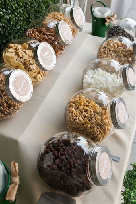 You HAVE To See This DIY Wedding Trail Mix Bar Wedding Dessert Bar