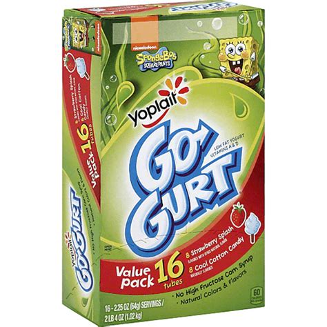 Yoplait Go-Gurt Yogurt, Low Fat, SpongeBob SquarePants, Variety, Value ...