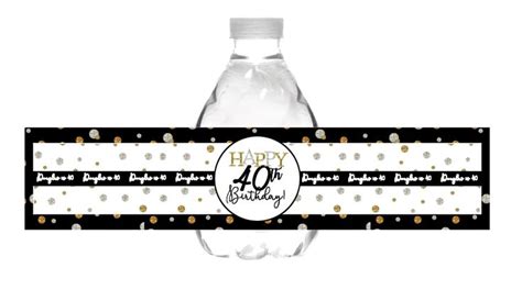 40th Birthday Party Water Bottle Label 40th Birthday Parties 40th Birthday Birthday Party