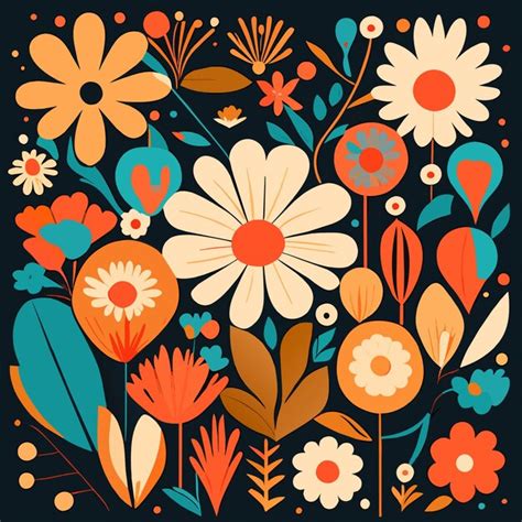 Premium Vector Isolated Vector Organic Shapes Retro Flower Art