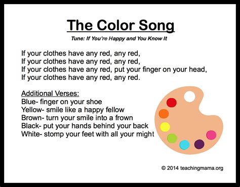 The Color Song - Teaching Mama