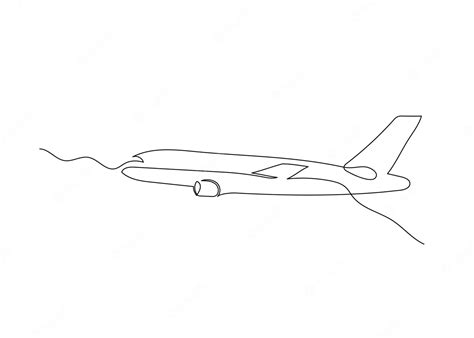 Premium Vector Continuous Line Drawing Of An Airplane Minimalism Art