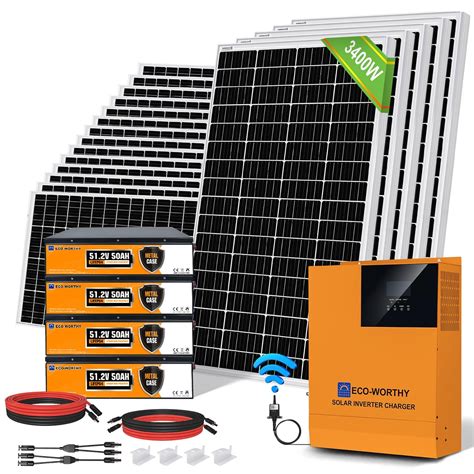 Eco Worthy Kit Complet De Syst Me Solaire Kwh W V Avec