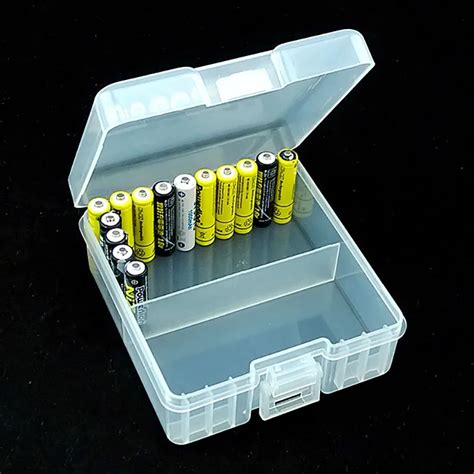 Portable Transparent Hard Plastic Case Aaa Batteries Storage Case