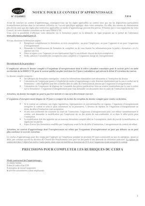 Notice Cerfa Contrat Apprentissage Image To U