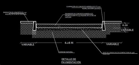 Pavimentació Concret Hidràulic A AutoCAD Llibreria CAD