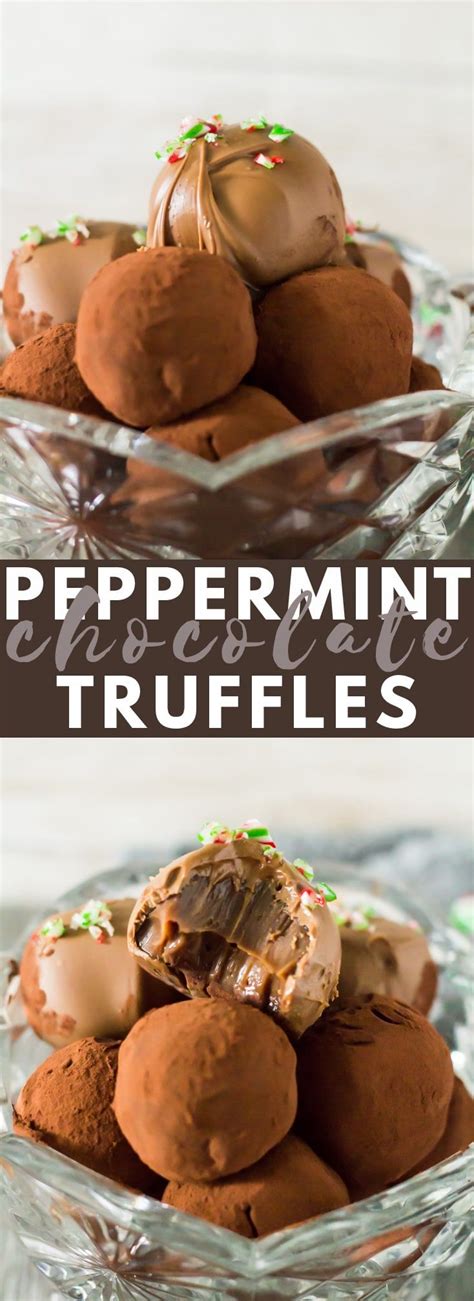 Peppermint Chocolate Truffles Recipe Truffle Recipe Christmas