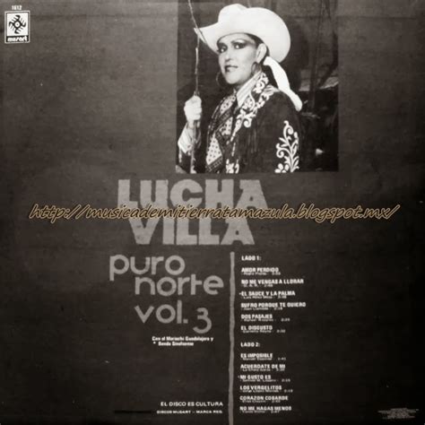 Musica De Mi Tierra Tamazula Lucha Villa Puro NorteVol 3 Lp